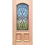 2/3 Arch Grille Mahogany Wood Door #623