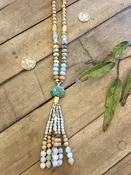 Amazonite and Wood Necklace — Aspen Traders