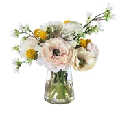 Anemones and Ranunculus in Glass Vase