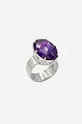 African Amethyst Crown Ring