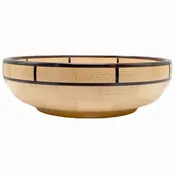 Beech and Ebony Wood Turned Fruit Bowl