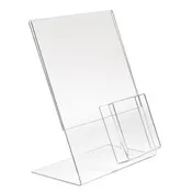 8-1/2"W x 11"H Acrylic Slantback w/ 4" Pocket for Counter Top