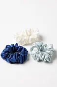 100% Pure Mulberry Silk Hair Scrunchies with Gift Box - Set of 3 Large Hair Ties