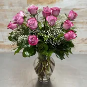A Dozen Lavender Roses