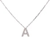 0.10ct tw Initial Diamond Pendant Necklace In Chain Necklace