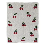 Creative Co-op - Cotton Knit Baby Blanket with Cherries