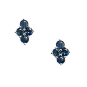 Asher Studs Sterling Silver Blue Sapphire