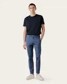 Avion Blue Popeline Cotton Stretch Garment Dyed pants