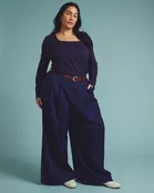 Agatha Liquid Jersey Top - Midnight