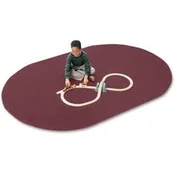 Carpets for Kids&reg; Solid Color Mt. St. Helens Carpet Rug Floor Rug - 90" Length x 12 ft Width - Oval - Cranberry - Nylon, Yarn