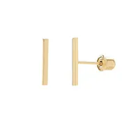 10K Solid Gold Bar Stud