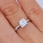 14K White Gold CZ Solitaire Engagement Ring