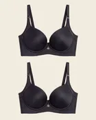 2-Pack High Profile Back Smoothing Bras with Soft Full Coverage Cups