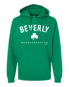 Beverly, Massachusetts "Stitched" Shamrock Hooded Sweatshirt