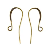 Antique Brass Earwires - 26mm with Hook Pkg/8 pairs