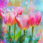 10" x 10" Watercolor Tulips Sign TTE-142