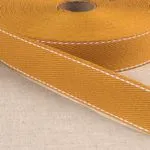 100% Cotton Webbing with Stitches, Mustard