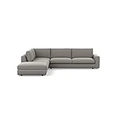 Cello Plush 3-Piece Sectional Sofa with Backless Chaise