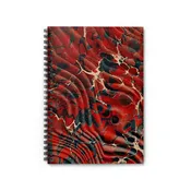 Spiral Notebook Dark Red Dark Blue Marbling - Ruled Line