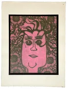 Brian Elliott Signed Vintage 1969 Silkscreen The Writer Kluber Original Art