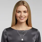18" Silver-Tone 2-Piece Separate Necklace Set – Hammered Medallion & Textured Chain with 3" Extenders#GFN5566 (S3 2025)