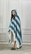 Aquamarine Wearable Throw - Hooded Sherpa Throw