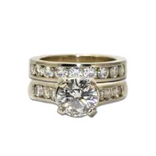 14K White Gold 3.20 ct Moissanite Wedding Ring Set – Size 7