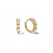 18K Gold Pearl Huggies