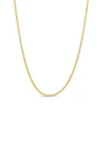 14kt 2mm Micro Italian Made Tiger Eye Chain - 20"