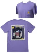 Comfort Colors t-shirt from Image one® with W & Williams on the left chest, and stamp graphic on the back. Violet.