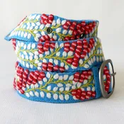 Berries on Vine Embroidered Wool Belt