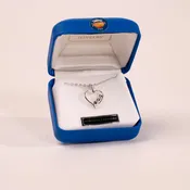 3-Stone Heart Montana Sapphire Sterling Silver Pendant by Mac's Gems