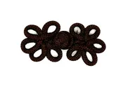 Frog Closure - Soft Cloth Rope - Espresso Brown 4" x 2"