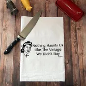 Green Bee Tea Towels - Nothing Haunts Us Like the Vintage We Didn't Buy Tea Towel