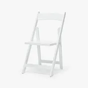 Kids Folding Chair Wood, White No Cushion