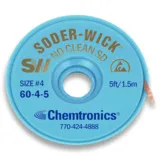 Chemtronics 60-4-5 Solder Wick, No-Clean, 0.110" x 5 ft Roll, #4, Blue Label