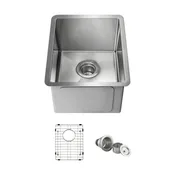 14" Handcrafted Undermount Single Bowl 16 gauge Stainless Steel Kitchen Sink - C1-14S