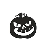 Beaming Jack O' Lantern Halloween Silhouette Art