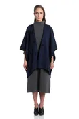 Navy Knitted Poncho