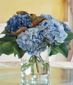 5 Stems of Blue Hydrangea Vase