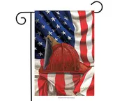 Fireman Helmet Garden Flag