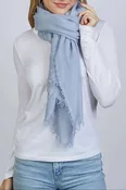 100% Mongolian Cashmere Scarf in Arctic Blue