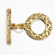 Antique Brass Round Toggle Clasp