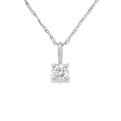 0.10ct Lab-Grown Round-Cut Diamond Pendant in 14K Gold