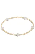 egirl Signature Cross Small 2mm Gold Bracelet - Off-White