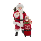 10.5" Fabriche Santa Travel With Red Luggage, 2-Piece Set
