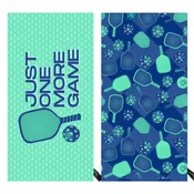 Born to Rally Just One More Game Pickleball Double-Sided Microfiber Towel