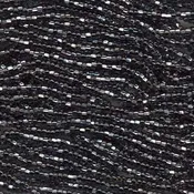 6/0 Czech Seed Beads - Black Diamond Silver Lined (Color #47010) - 6 String Hanks, 65 Grams