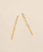 14k Gold Paperclip Drop Earrings