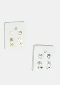 3-Pair Animal Stud Earrings